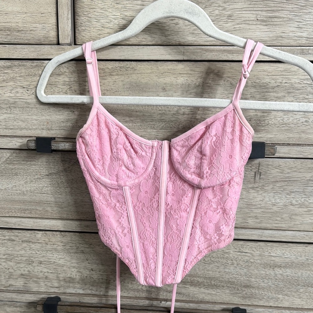 hazel boutique pink corset top